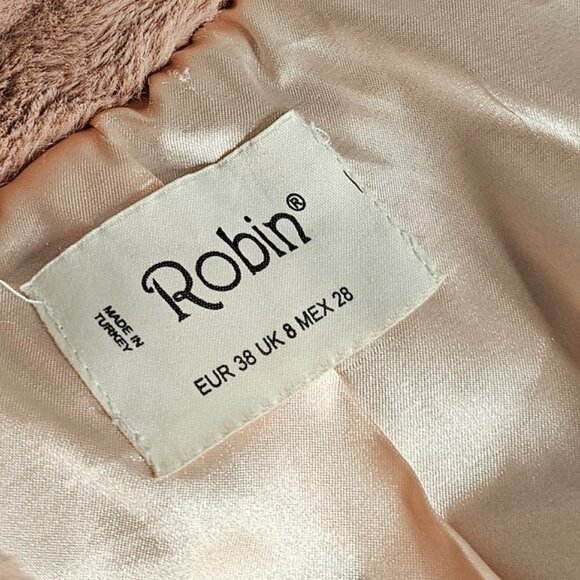 Robin Womens Fluffy Ultra Soft Hooded Jacket, Pockets, Hooded, Pink, 38/US 8 - Picture 3 of 9